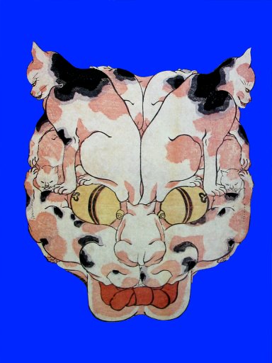 Kuniyoshi_cat_head_made_of_cats5